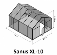 Sanus XL-10 (10,44m²) 2.90 x 3.60 x 2.25m