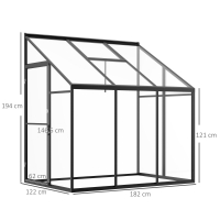 Muurkas Zwart  182L x 122B en  x 194H cm