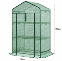 Mini kas met Folie en 4 Planken, 69 x 49 x 125 cm