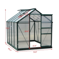 Kas met 4mm Polycarbonaat 190x 252 x 201 cm