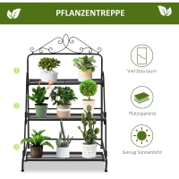 Plantenstandaard Metaal Zwart 60,5x59,5x95,5cm