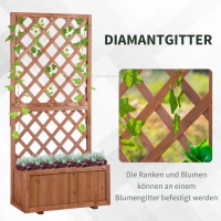 Plantenbak met klimrek, 72,5x31,5x149,5cm