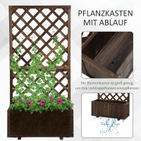 Plantenbak met klimwand,  Hout, 72,5x31,5x149,5cm