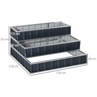 Stalen verhoogd bed 118cm x 118cm x 62cm